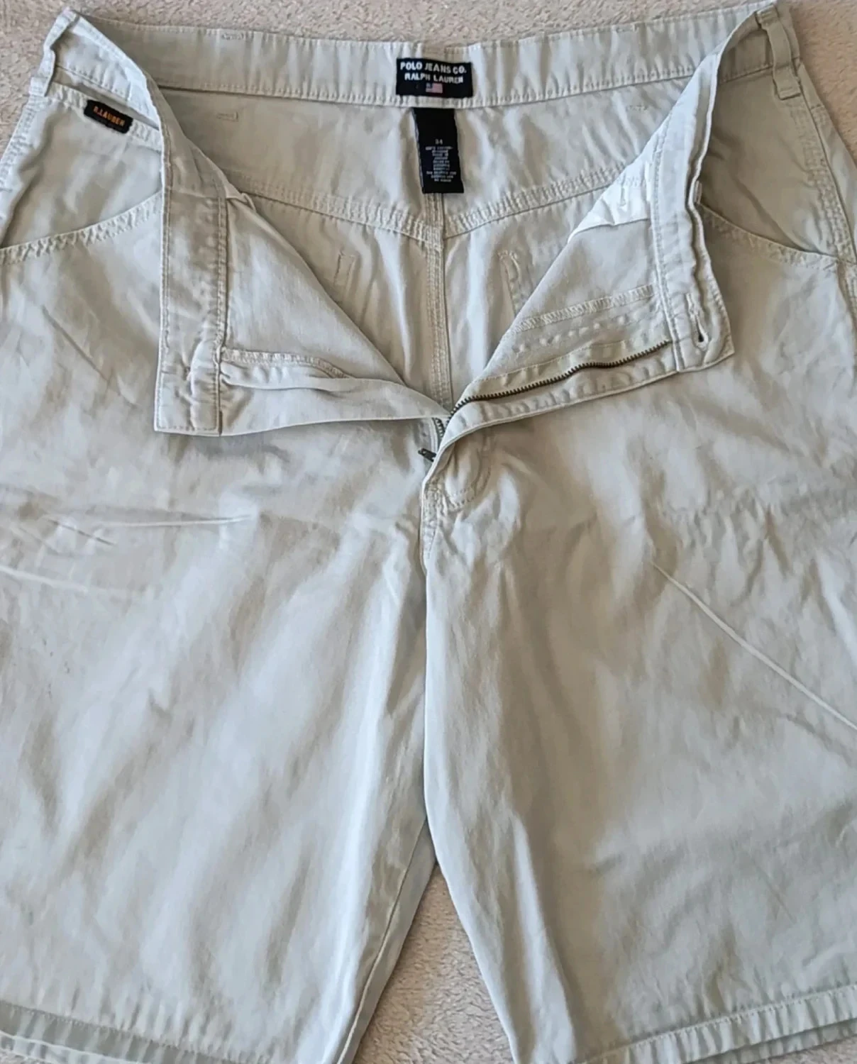 Short Polo Jeans Co Ralph Lauren cargo beige Taille 34 – photo 3